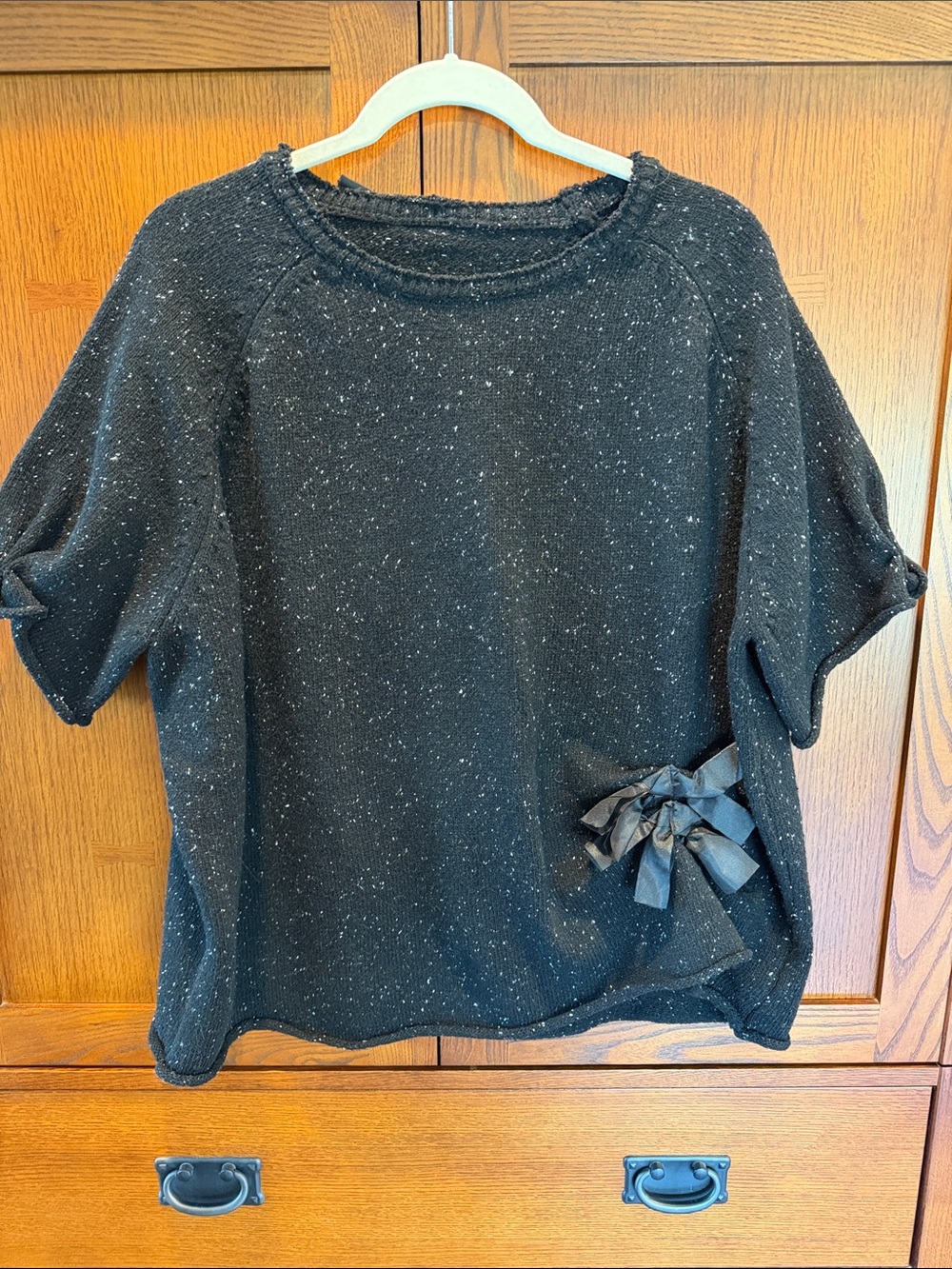 Women’s black speckled sweater tunic